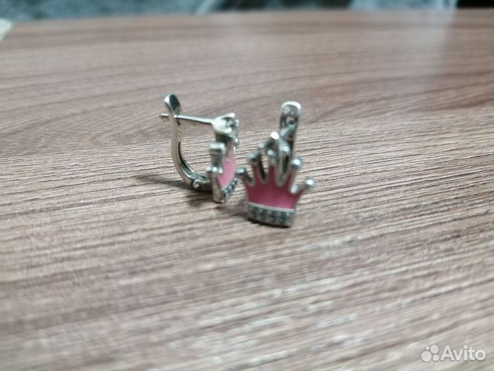 Серьги.,серебро коронки