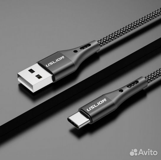 Кабель USB - Type-C Uslion, 1 м и 3 метра. Б/у