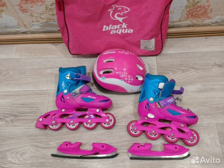 Коньки детские раздвижные ледовые и роликовые
