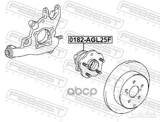 0182-AGL25F к-кт подшипника ступ. перед. Lexus