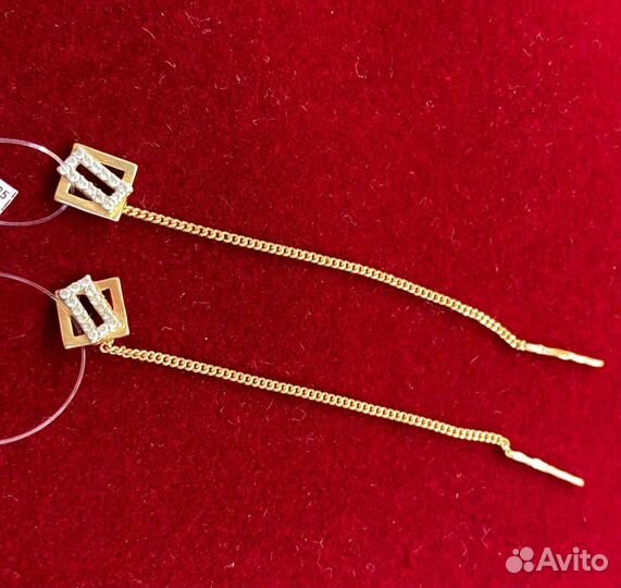 Золотые серьги продевки 585 пробы