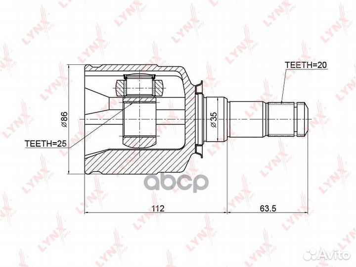 Шрус внутренний перед прав/лев CI-3726 CI37