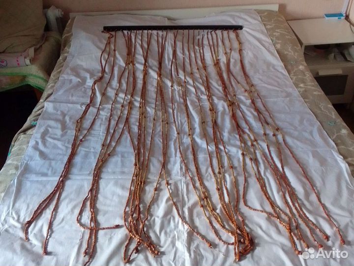 Шторы винтаж СССР из бус дерево