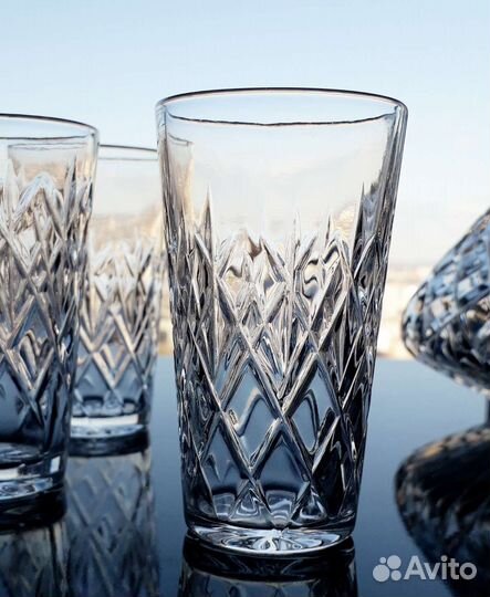 Графин и 6 стопочек. Хрусталь. Чехословакия