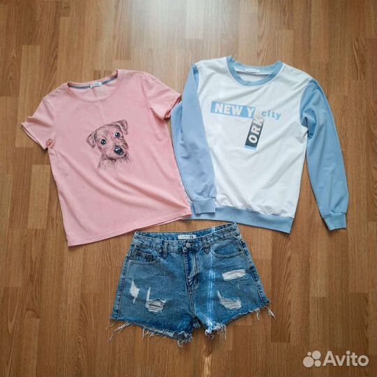 Одежда для девушки, шорты, футболка, 42-44