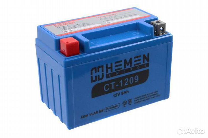 Аккумулятор 12В 9Ач hemen energy CT1209 UTX9-bsmf