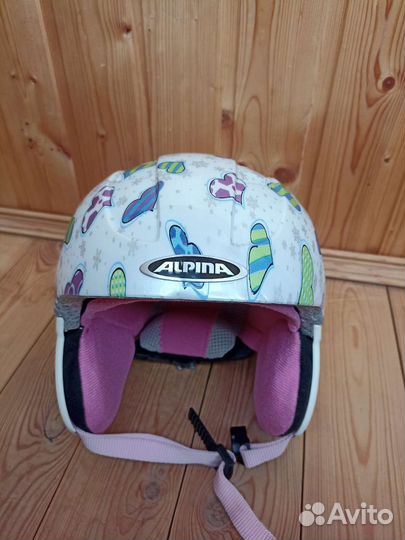 Шлем горнолыжный детский (51-55) и очки Alpina