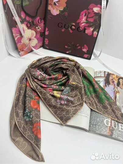 Платок из шелка конверт + пакет gucci