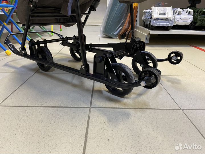 Санки коляска с большими колесами