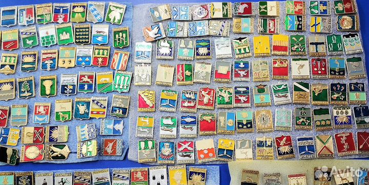 Набор значков Гербы городов СССР. Геральдика