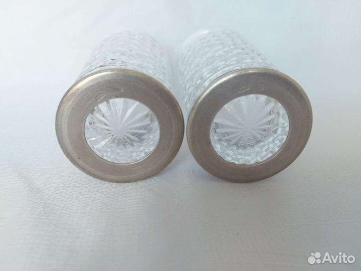 Стаканы Хрусталь, серебро 875 проба, Звезда СССР