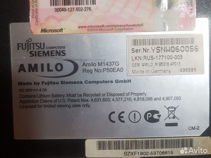 Fujitsu siemens amilo m1437g