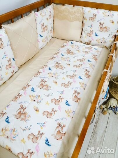 Комплект в детскую кроватку/ бортики +одеялко