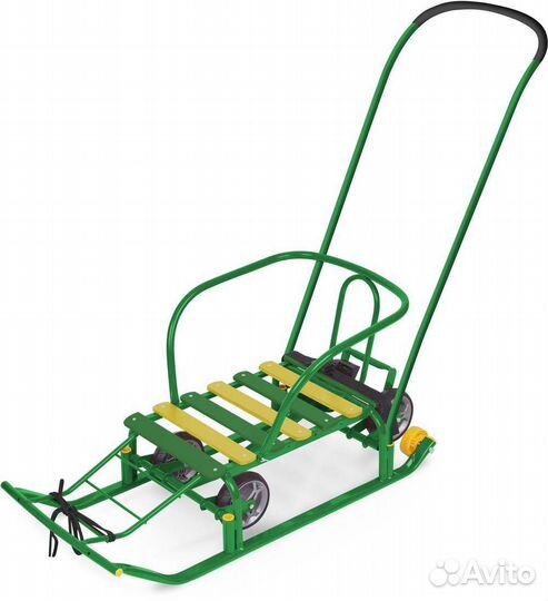 Санки Тимка 5 Универсал с колесом зеленый 1/10 Т5У