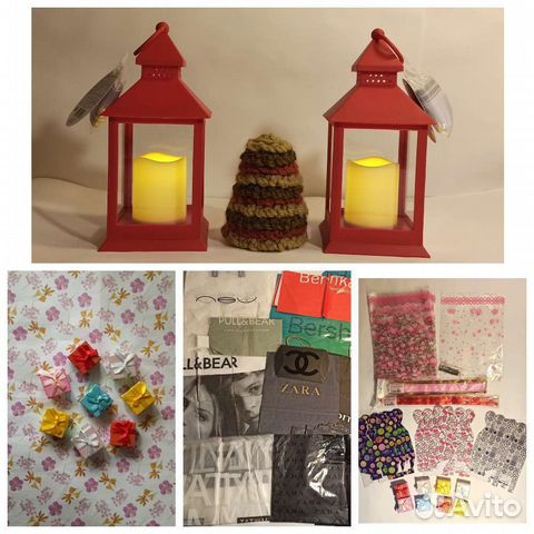 Фонарики, коробочки, пакеты, бантики, зажимы