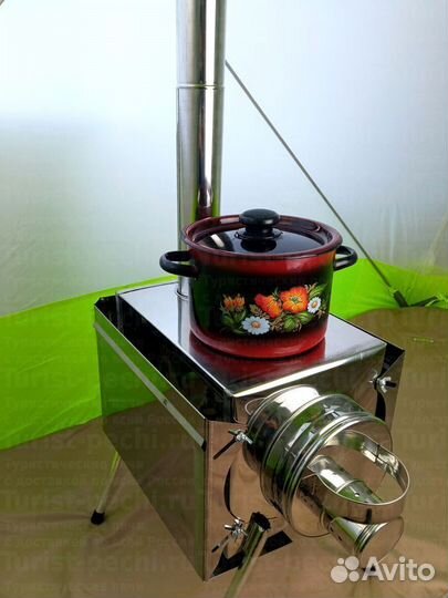 Печь туристическая Пошехонка Малая на 15 л. c 3Д э