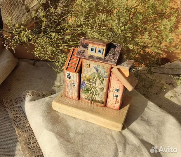Композиция- сувенир. Домики дрифтвуд
