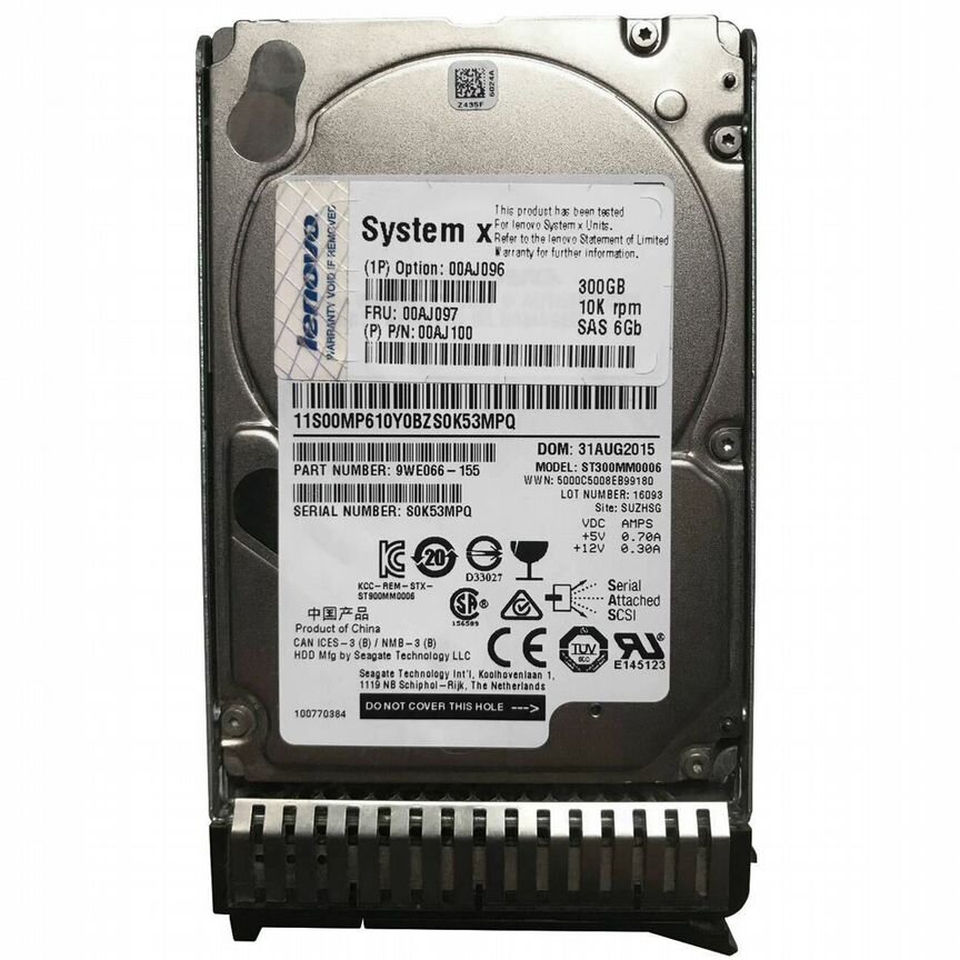 [00AJ100] Жесткий Диск Lenovo 300gb 00aj097 Sas 2,5 00aj100