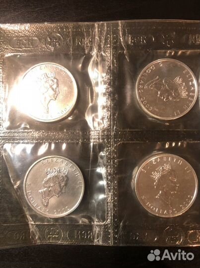 Серебряный канадский доллар цена за 2 шт