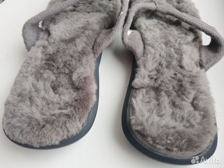 Шлепки унисекс замша и мех 41-42 размер