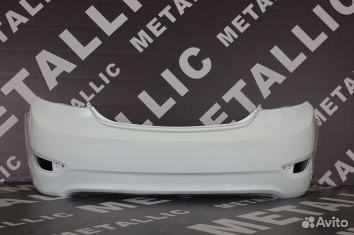 Бампер Солярис 10 г. серебристый RHM задний