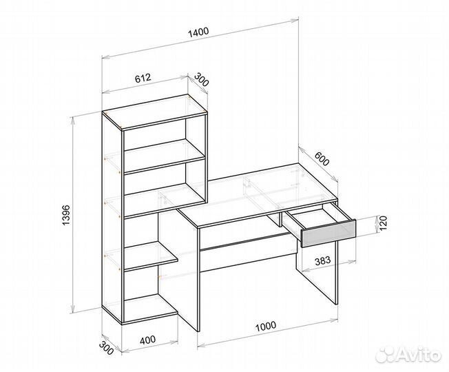 Компьютерный стол Пастила 1