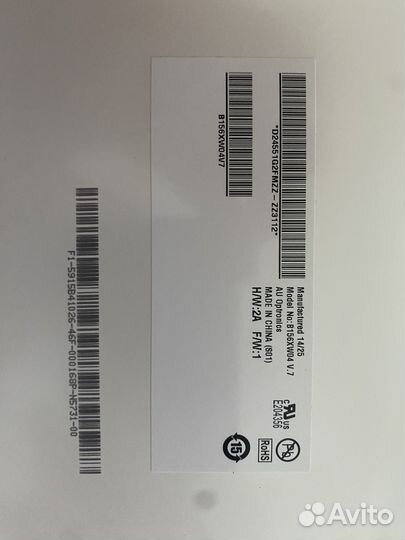 Матрица pn B156XW04 V.7 / 30pin TN 15.6 Матовая 30