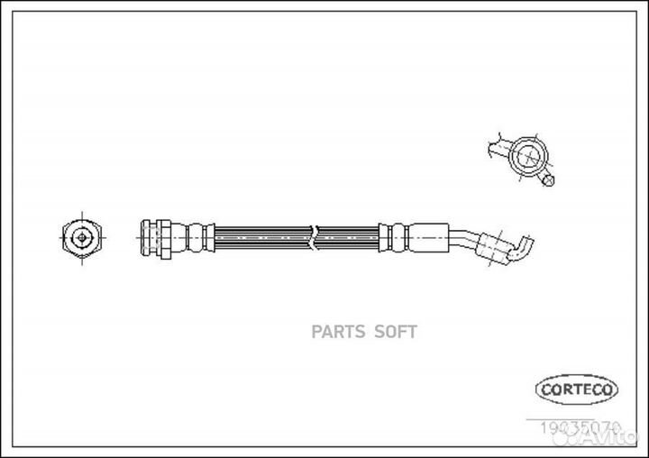 Corteco 19035070 19035070 шланг торм.зад.прав. L22