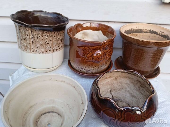 Керамические горшки для цветов бу