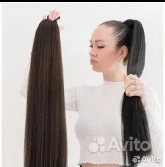 Хвост волосы на резинке