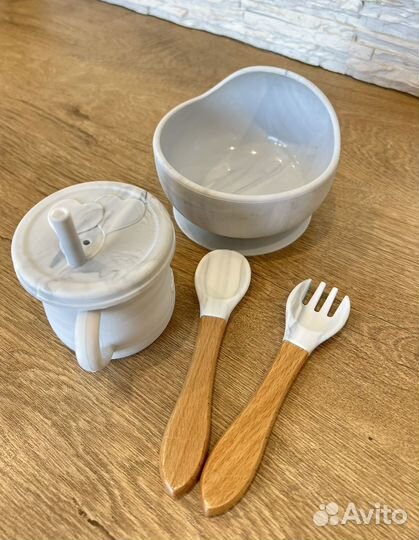 Набор детской посуды силикон