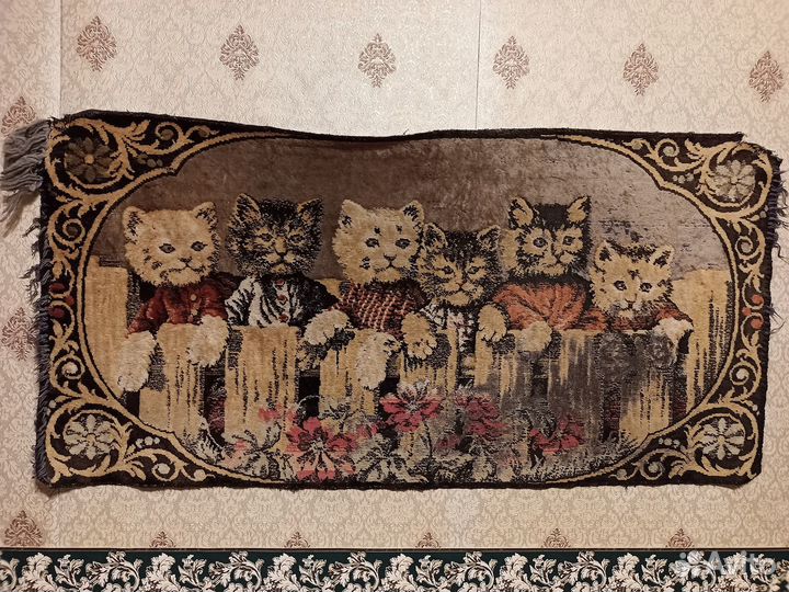 Редчайший винтажный коврик с котиками Италия