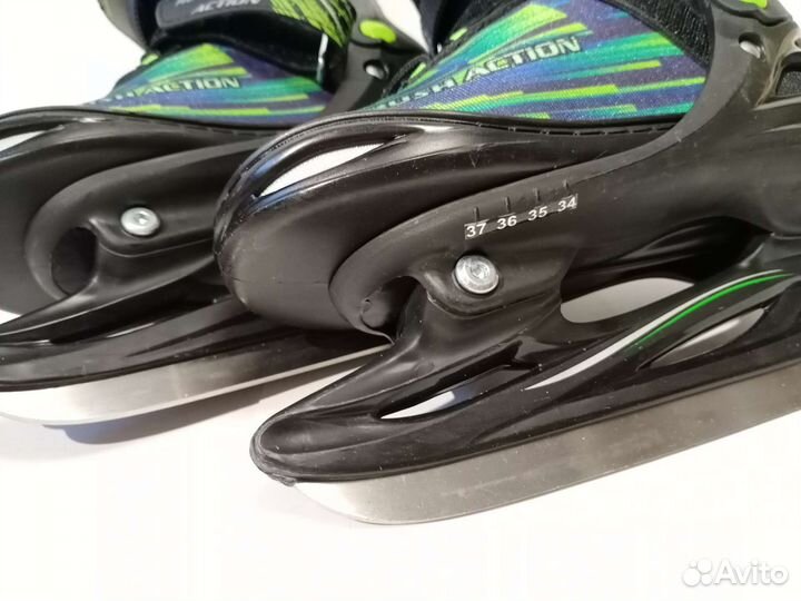 Коньки ледовые раздвижные rush action