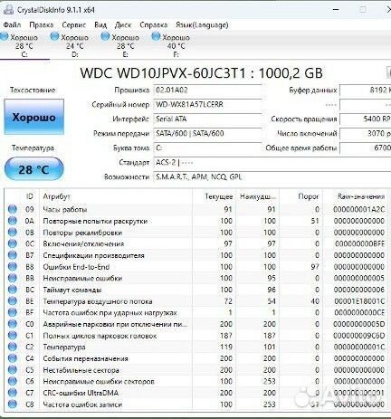 Жесткий диск WD Blue для ноутбука