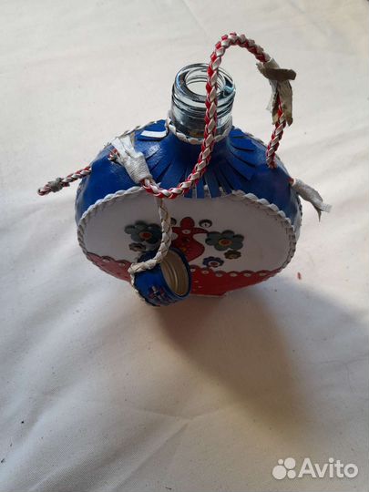 Бутылка стеклянная в оплётке