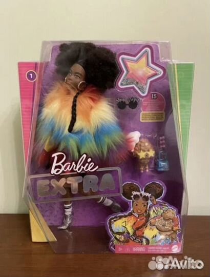 Кукла Барби. Barbie Extra серия 1 в радужной шубе