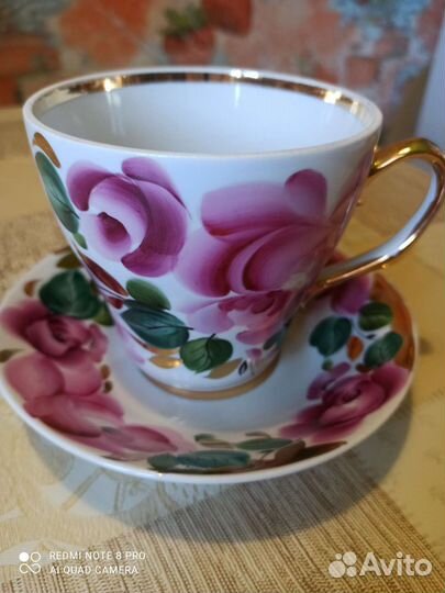 Бокал с блюдцем хайтинский фарфор