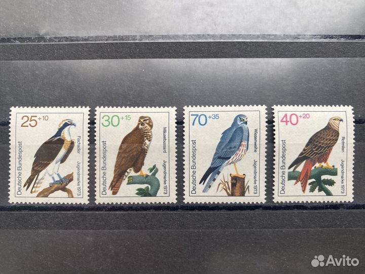Германия фрг 1973 фауна птицы орлы соколы