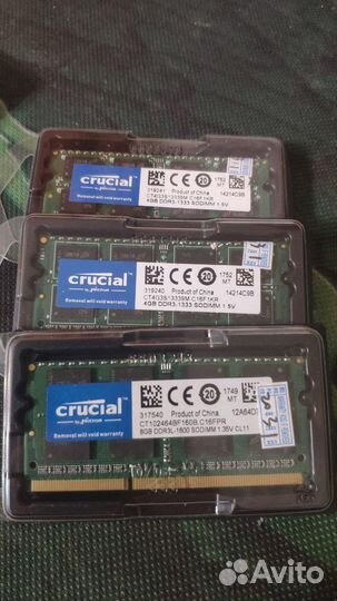 Crucial оперативная память для ноутбука ддр3 4\8гб
