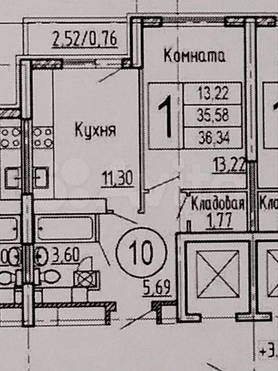 1-к. квартира, 38 м², 2/25 эт.