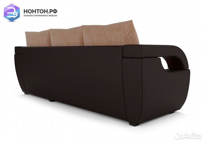 Угловой диван дельфин Мартин микровелюр бежевый