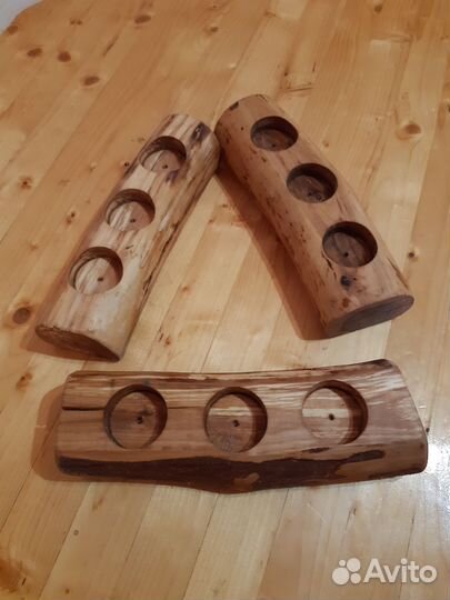 Подсвечник из натурального дерева