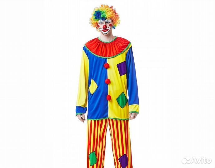 Костюм Клоуна с полосатыми штанами размер 44-46