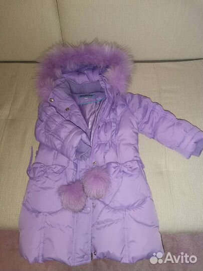 Пуховик девочке 98 см
