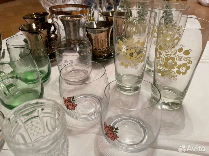 Стаканы рюмки бокалы Стекло Хрусталь СССР