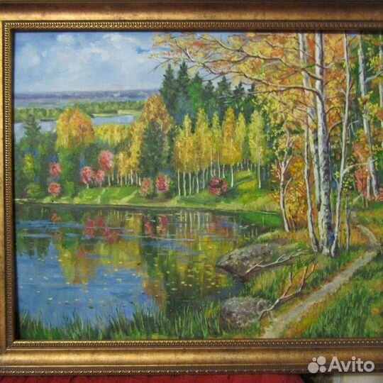 Пейзаж Лето 40х40 холст, масло в рамке