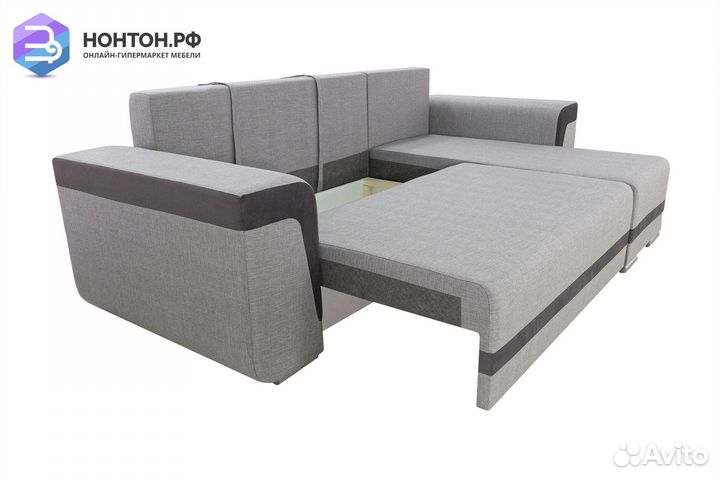 Диван угловой еврокнижка Марракеш серый