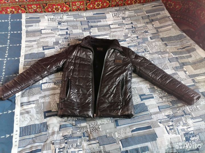Зимняя кожаная куртка мужская 48 размер