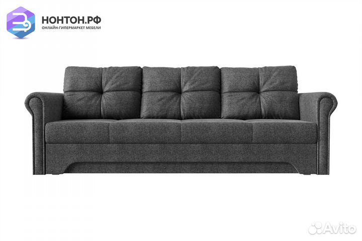 Диван еврокнижка Европа рогожка серая