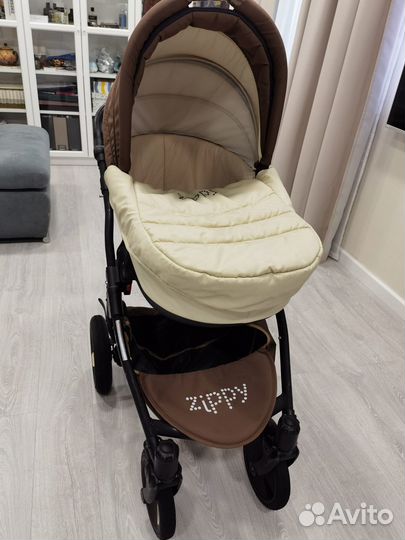 Коляска 3 в 1 Tutis Zippy бежевый/шоколад brow